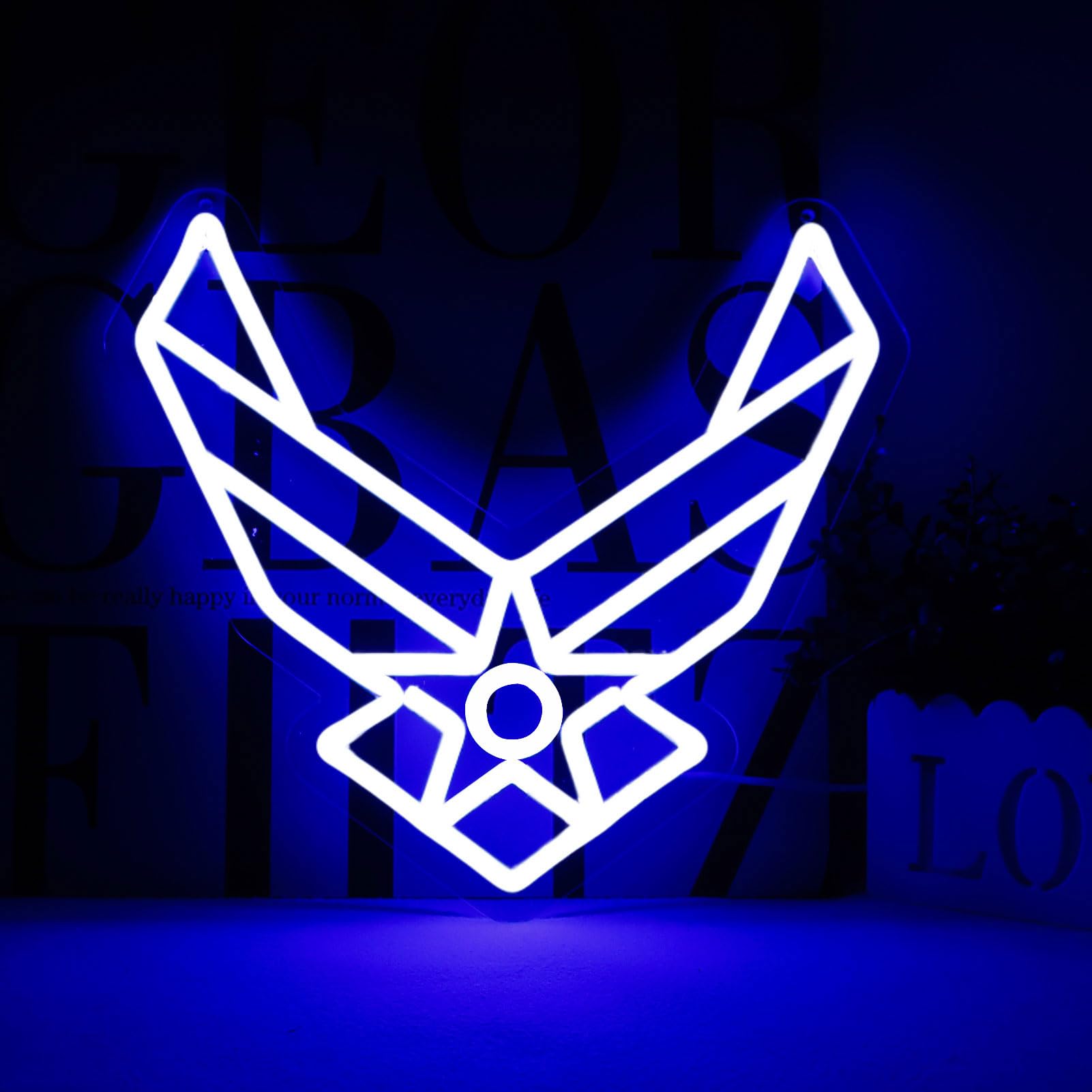 WittyRhE Military-themed Neon Signs Veteran Neon Lights Wall Decor for Man Cave Bedroom Bar Army Themed Gift Art for Christmas Party-14.33 x 13 IN-USB