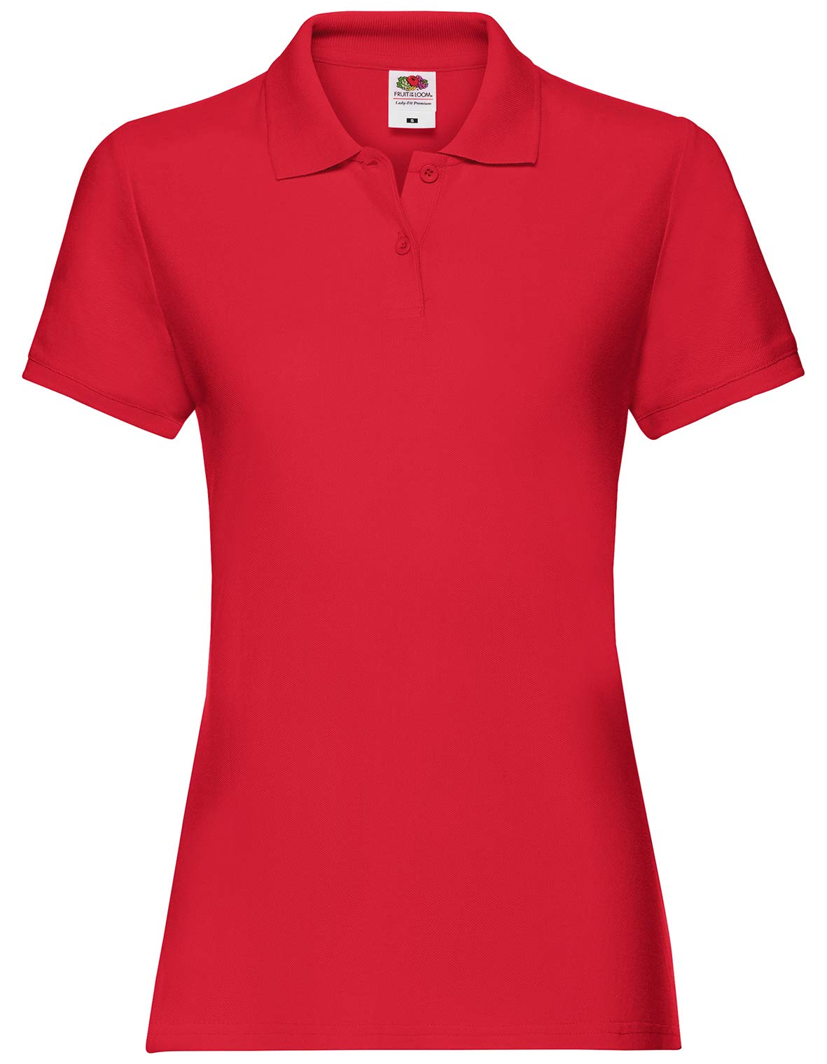 Fruit of the Loom Ladies Lady-Fit Premium Short Sleeve Polo Shirt (M) (Red)