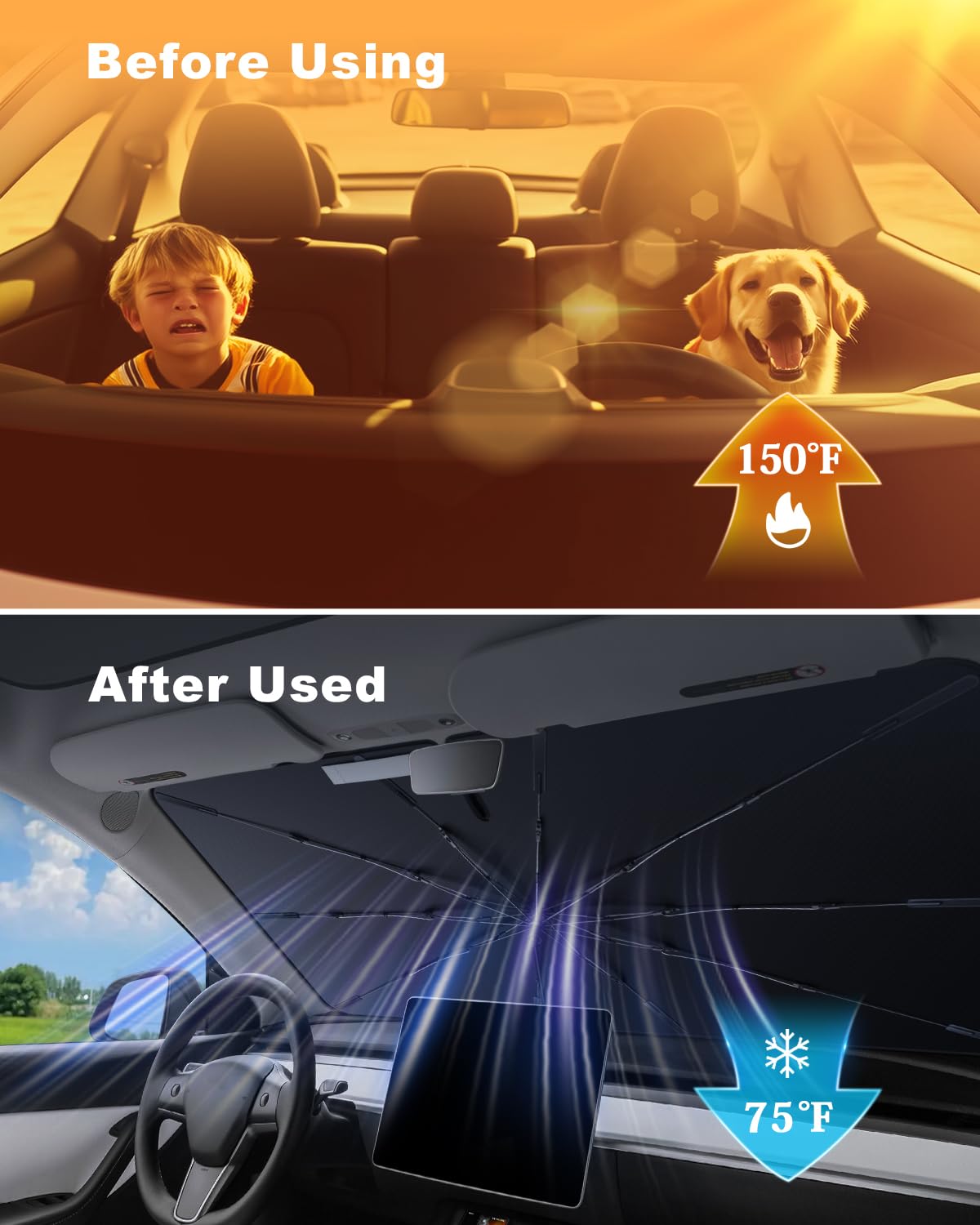 Autotech Park Parasole pieghevole compatibile con BMW i4 2022-2025
