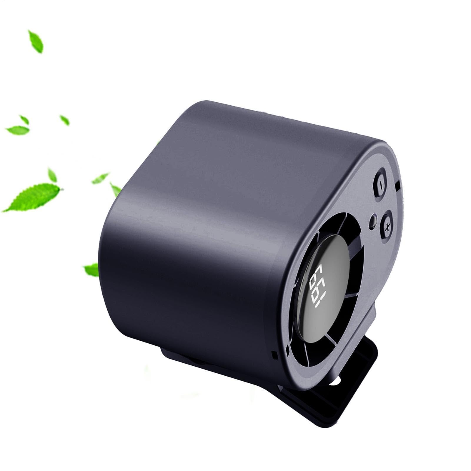 Ventilador portátil de 199 velocidades, ventilador de aire acondicionado con clip para coche con pantalla LED, mini ventiladores de refrigeración personales portátiles que funcionan con pilas