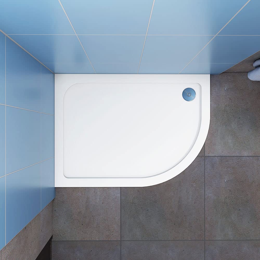 Acezanble 1200x900x30mm Quadrant Stone Resin Right Entry Shower Tray + Free Waste
