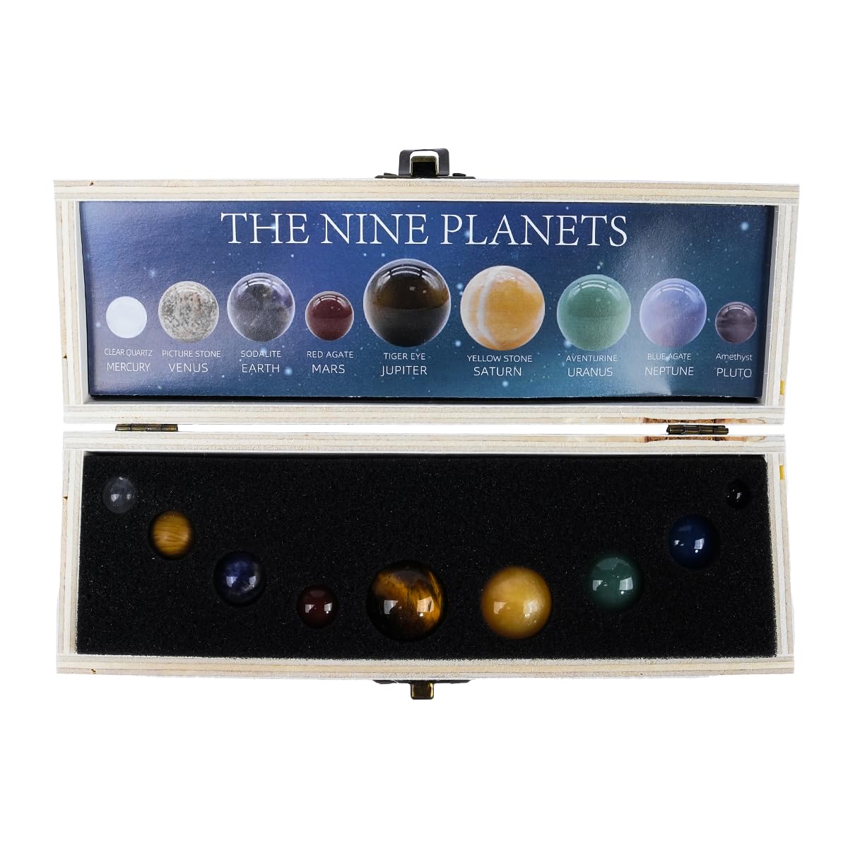 9 Planet Solar Decor Tumbled Crystal Gemstones Ball Set Celestial Gift J8i I2s5