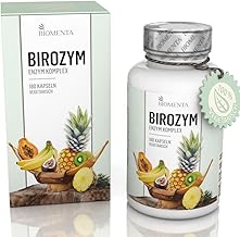 BIROZYM Enzym Komplex - 180 Enzym Kapseln hochdosiert (2,65g/Tag) -13 Enzyme & Coenzyme + 7 Kräuter & Pflanzenextrakte + 7 Mineralstoffe + 13 Vitamine - vegetarisch - magensaftresistente Kapselhülle
