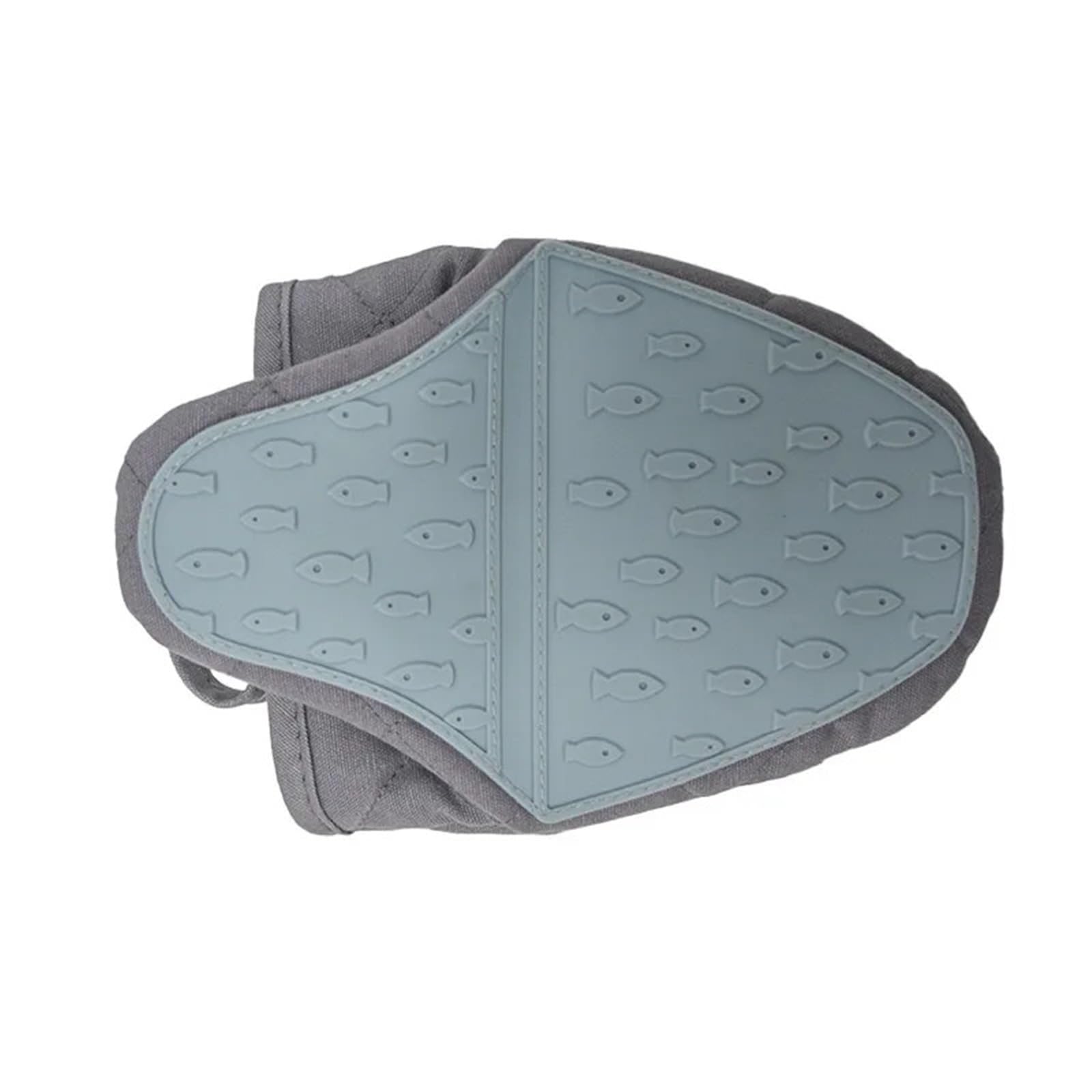 2PCS Fish Shaped Silicone Anti Scald Oven Gloves Kitchen Tray Dish Holder Multi-purpose For Cooking & Baking(Grey)