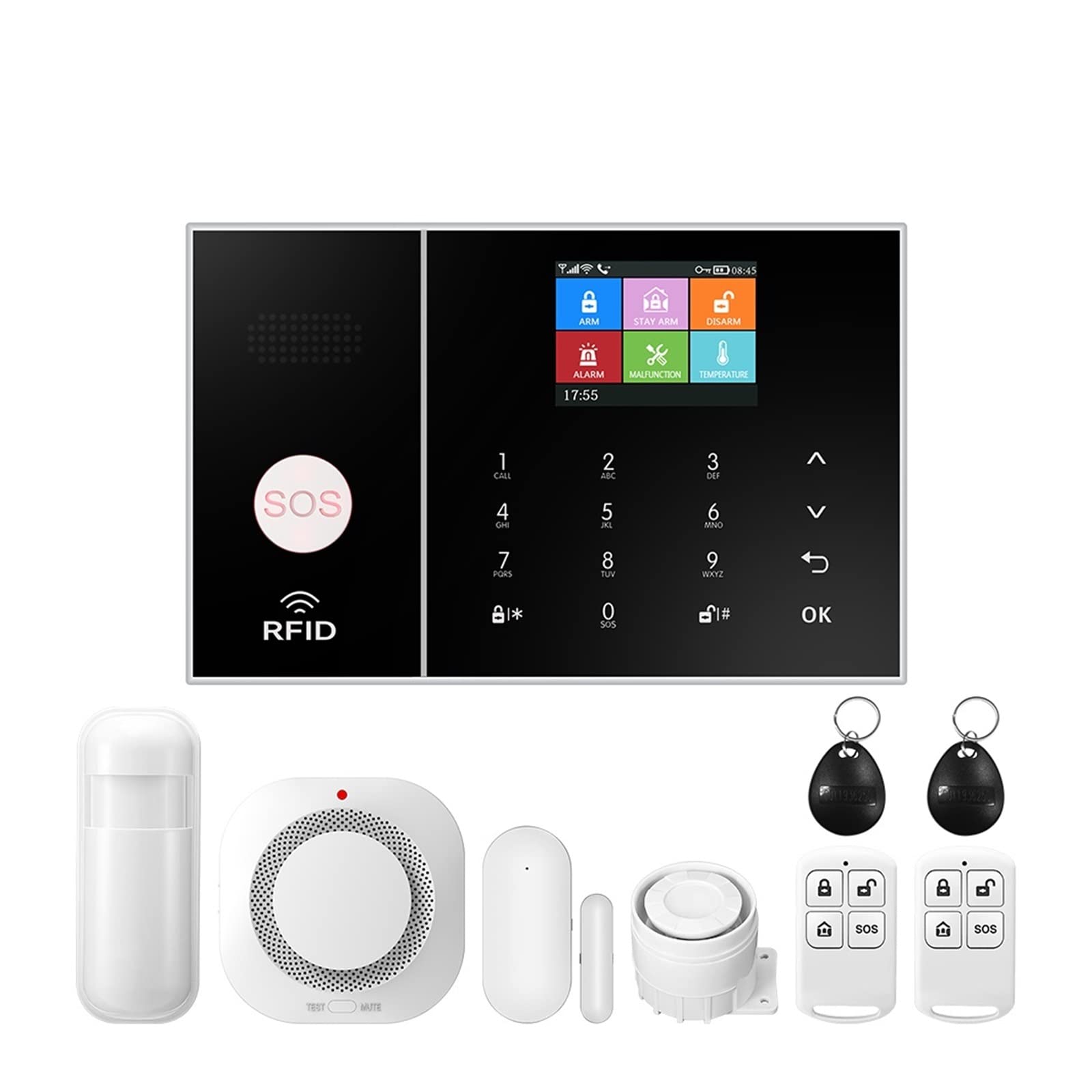 Sistema de Alarma para Casa, 3G 4G Alarma inalámbrica for el hogar Tuya Kits de Alarma antirrobo de Alarma de Seguridad Soporte de Control Remoto(XL)