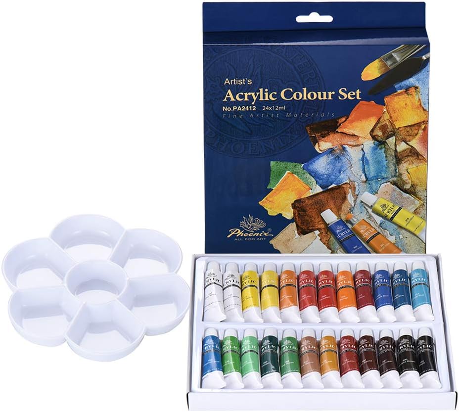 Acrylic Paint Set VANZAVANZU 24 Colors Artist Quality Art