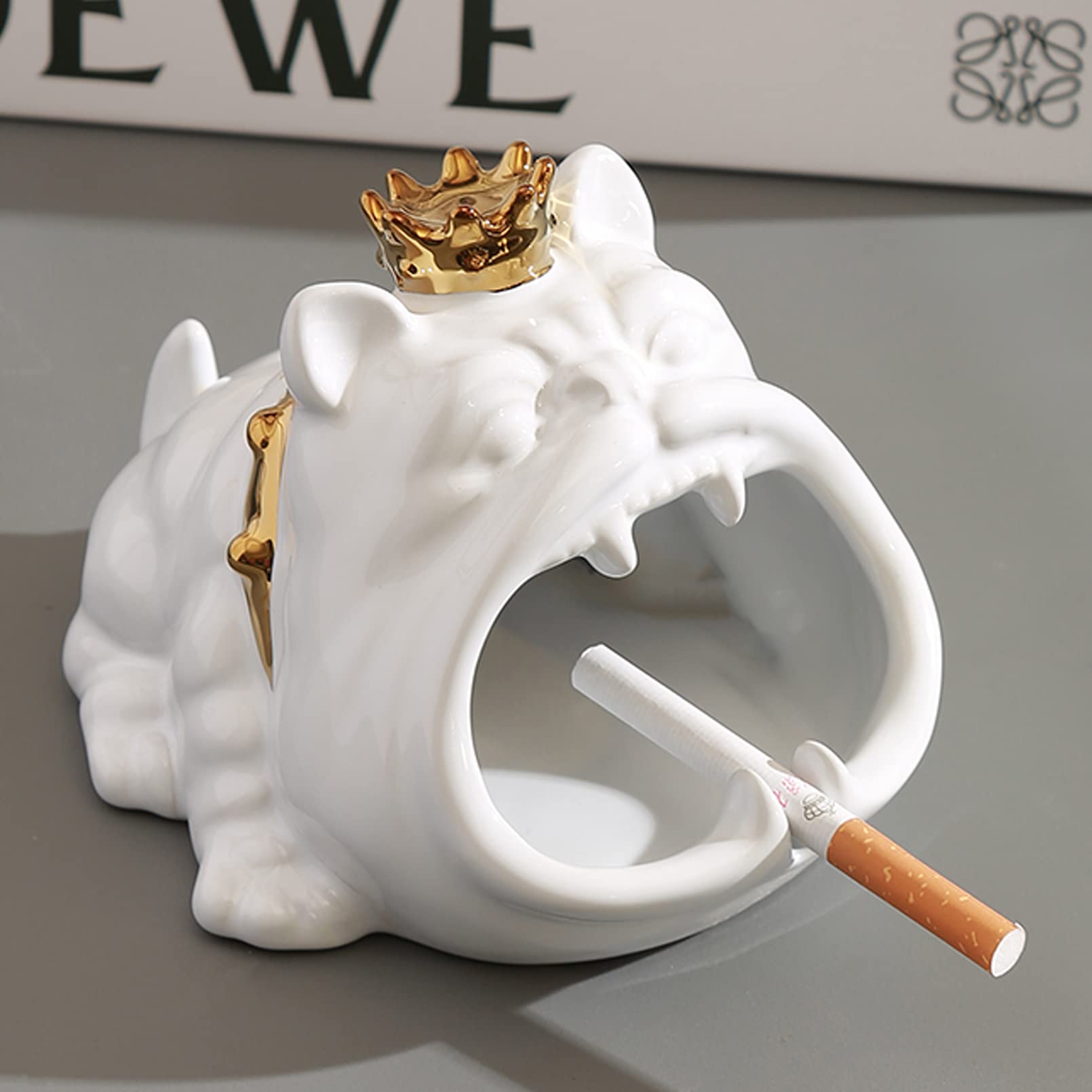 Kfgisd Wit Creative Garbage Can-Cartoon Mini Waste Bin H Lid For Office/Concrete/H-11Cm. For Home, Office, Decoration ,Ashtrays(,B)