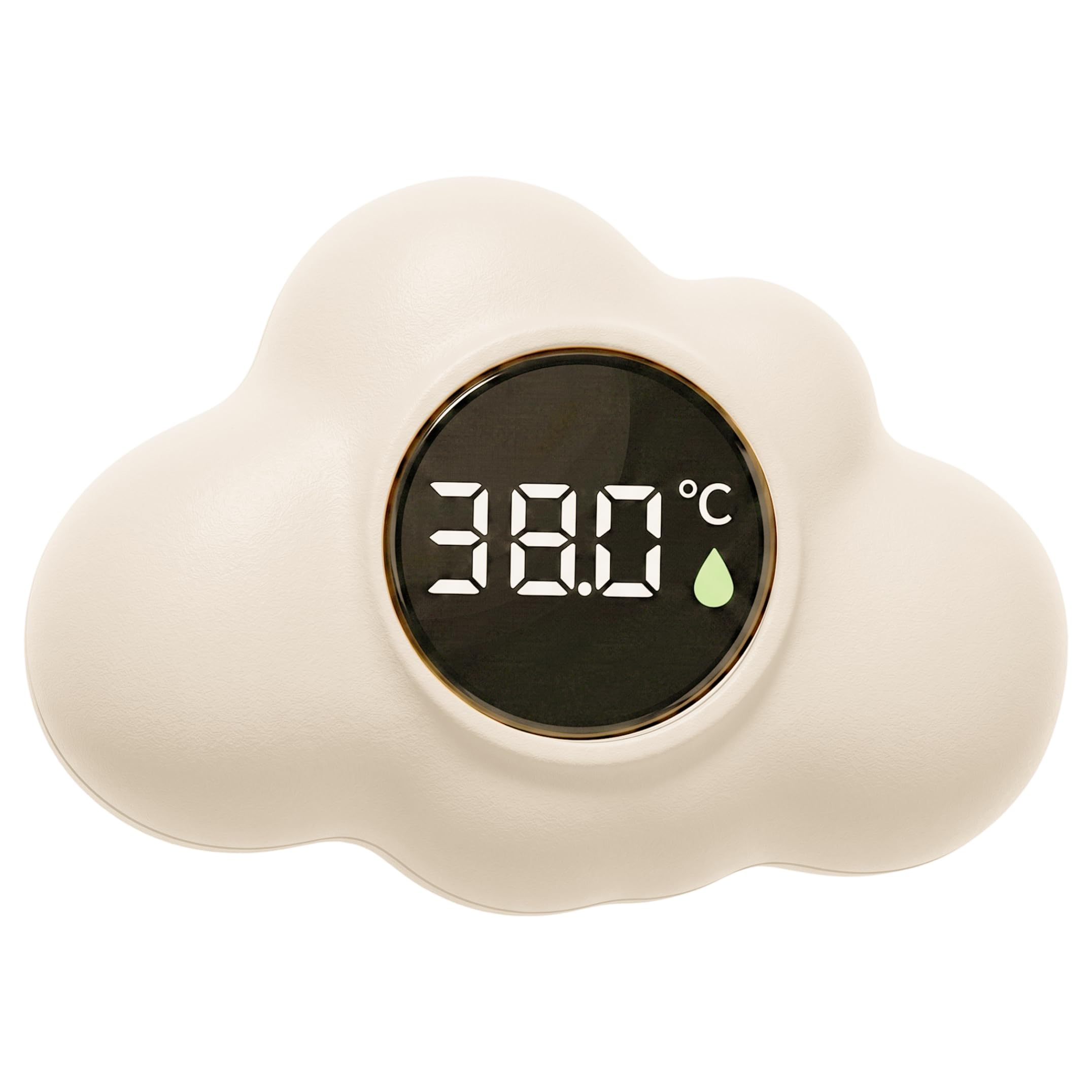 Bath Water Thermometer, Digital Baby Bath Thermometer, 3-Color Temperature Alert Floating Cloud Shape for Newborns, Beige, Water