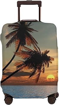 review Arasrsey Double-sided Printed Luggage Cover Sunset Beach Sea Thickened Elastic Travel Suitcase Protector Coconut Palm Tree Washable Baggage Gear Covers (XL, fit 29-32 Inch Luggage)