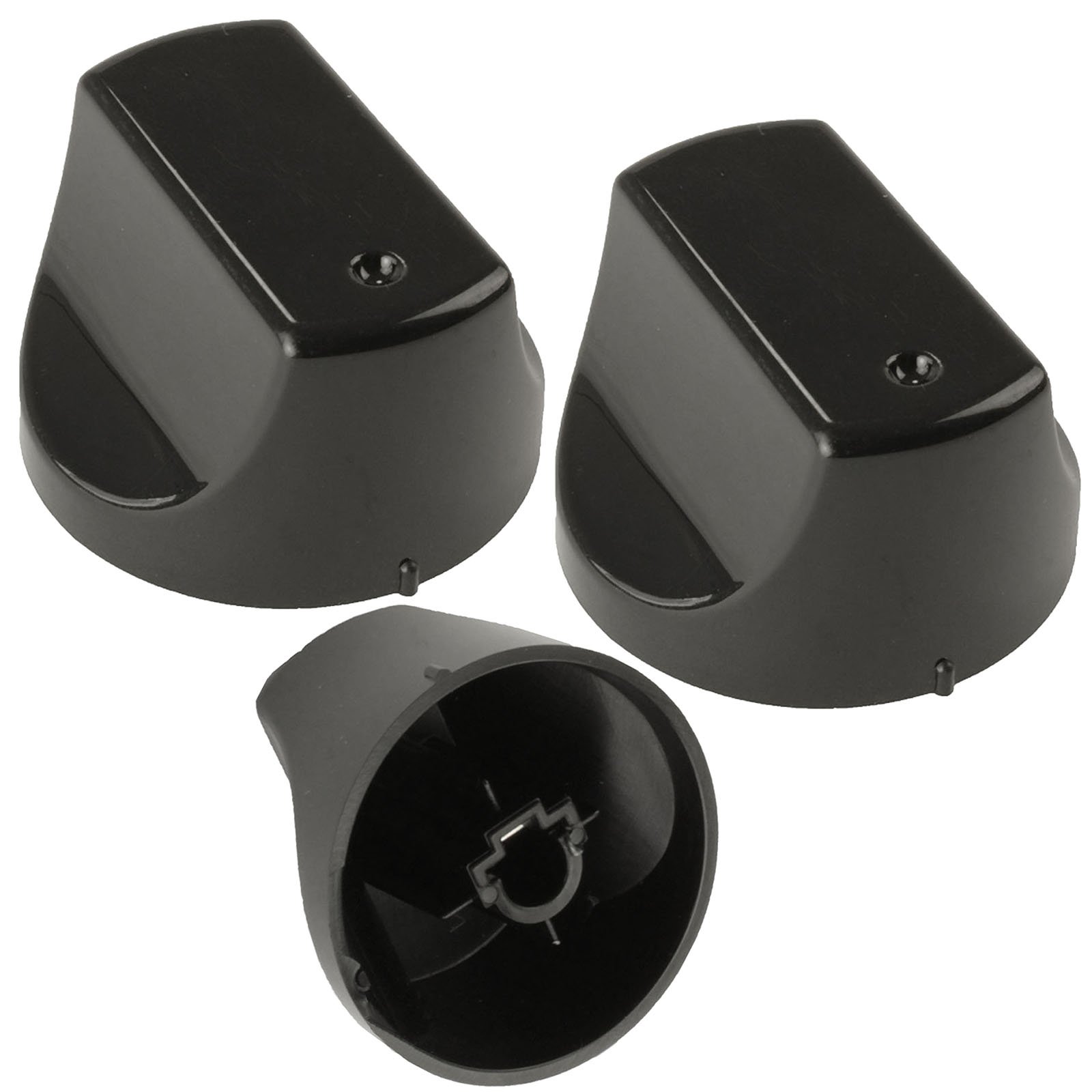 Spares2go Black Control Switch Knobs For Hotpoint Oven Cooker (Pack Of 3)
