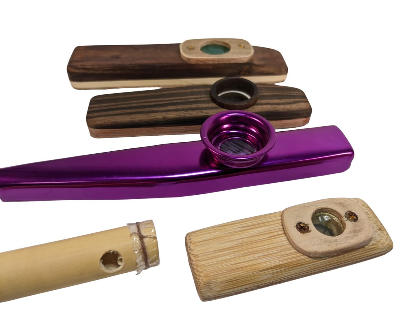 Kazoo Collectors Pack - Confezione da 5 pezzi in legno di ebano e bambù