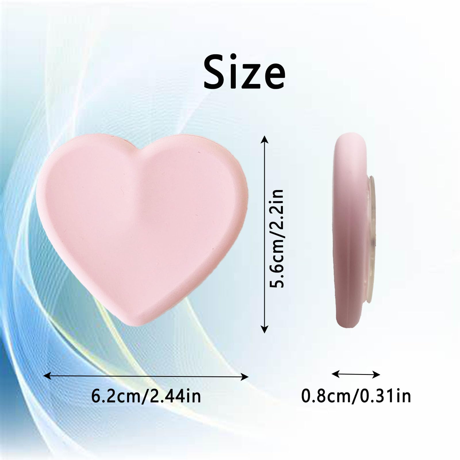 2PCS Heart-Shaped Silicone Mobile Phone Grip Stand,zakora Collapsible Cellphone Finger Grip Holder for Smartphone Tablet Cell Phone Accessory (Black) — view 2