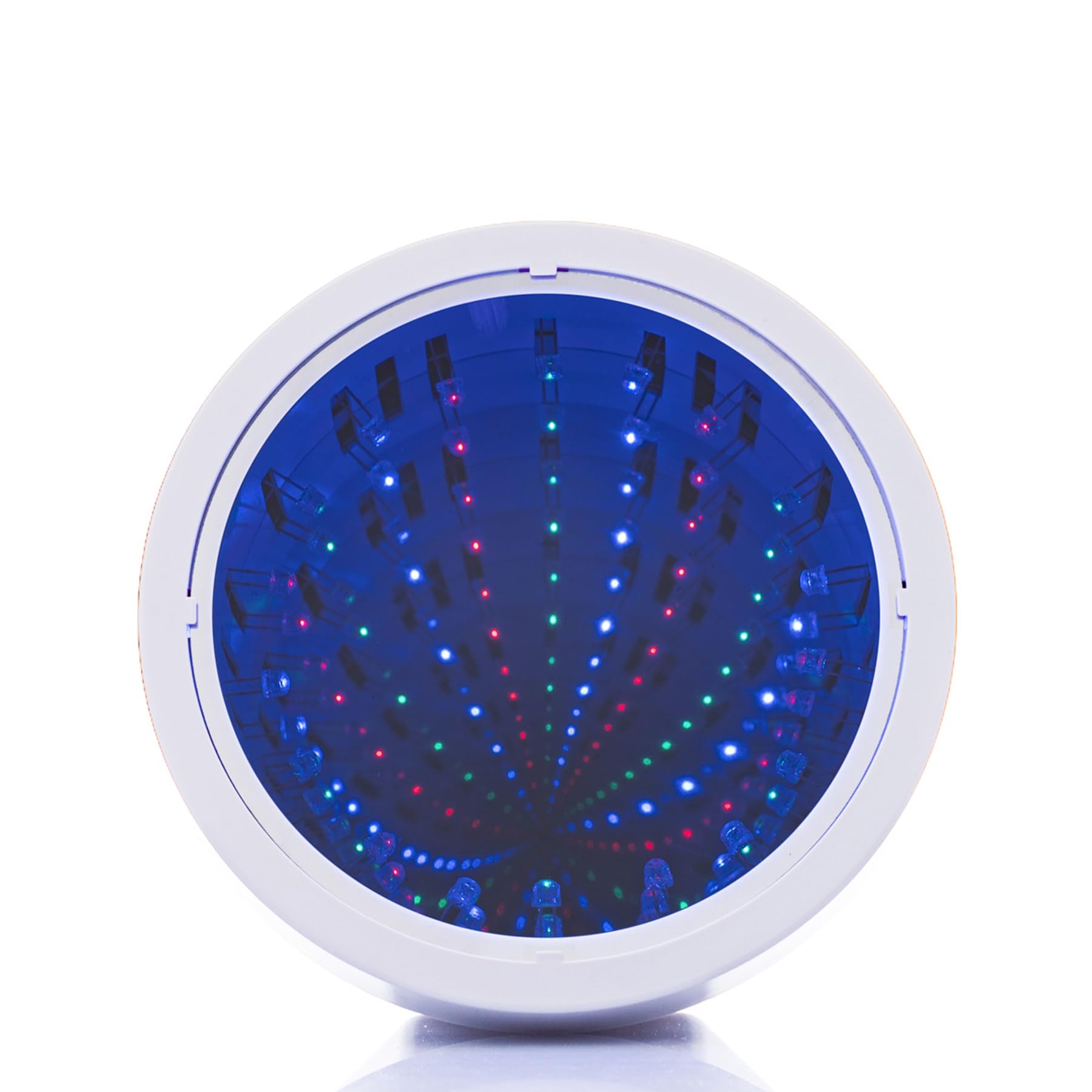 Bluecaps Trading Premium Infinity Mirror Tunnel (White) Lamp LED Lighting Sensory Mirror Battery or USB Powered | Protective Film Must Be Peeled Off