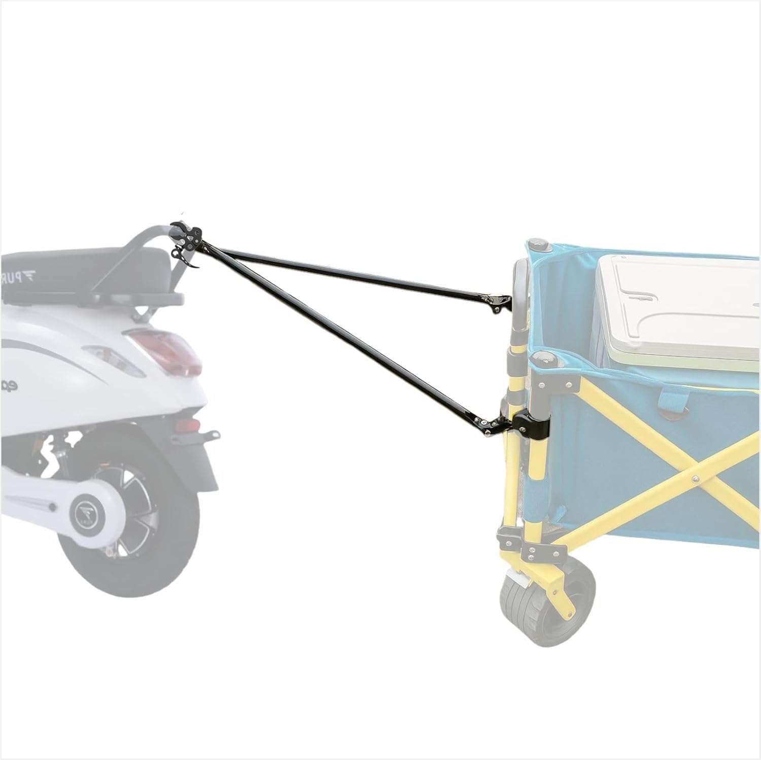 Electric Bike Trailer Tow Bar, Folding E-Bike Cargo Trailer Hitch Arm, Compatible with Foldable & Electric Bicycles