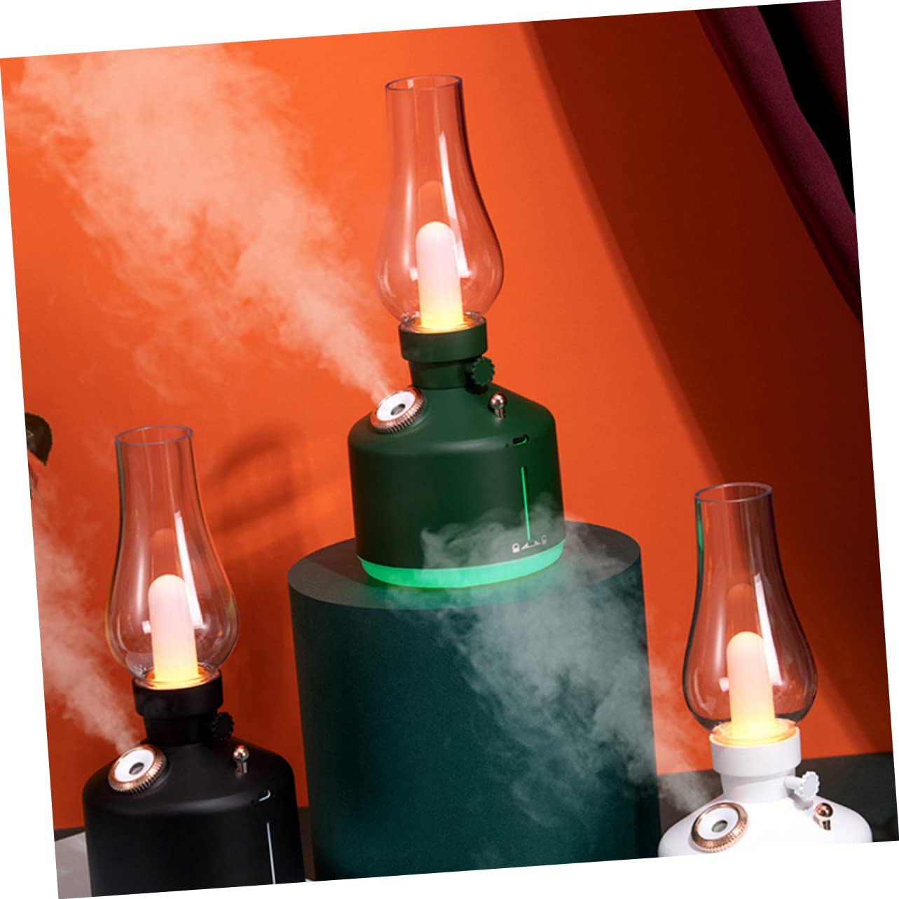 Luce Umidificatore USB Vintage da Scrivania Verde Abs | 1200mah e 280ml, Effetto Aromaterapia e Umidificazione, per Casa e Ufficio