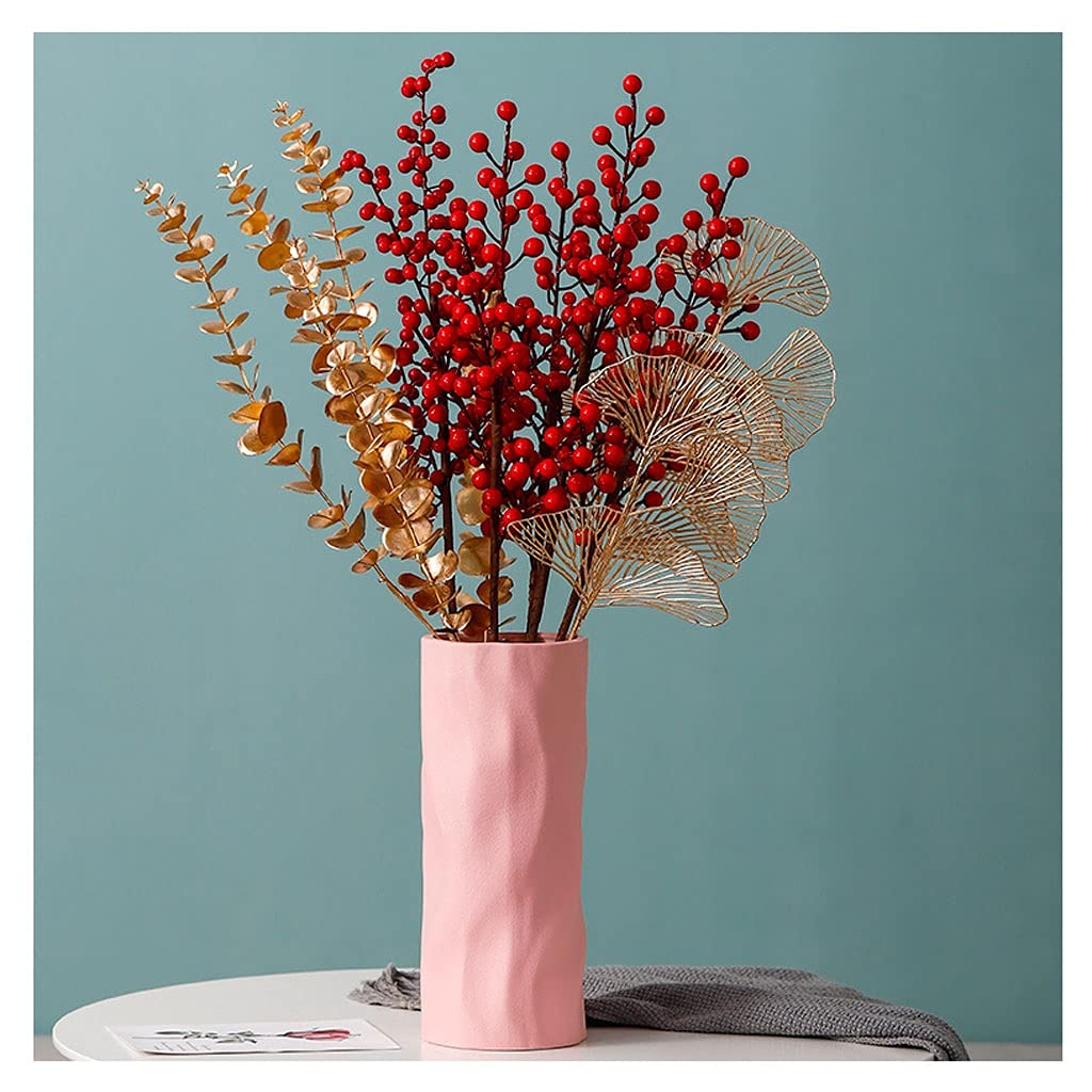 XDLEDMKIZ Artificial Flowers Indoor Artificial Flower Holly Bouquet Modern Style TV Cabinet Entrance Flower Arrangement Decoration Home Living Room Dried Flower Decoratio