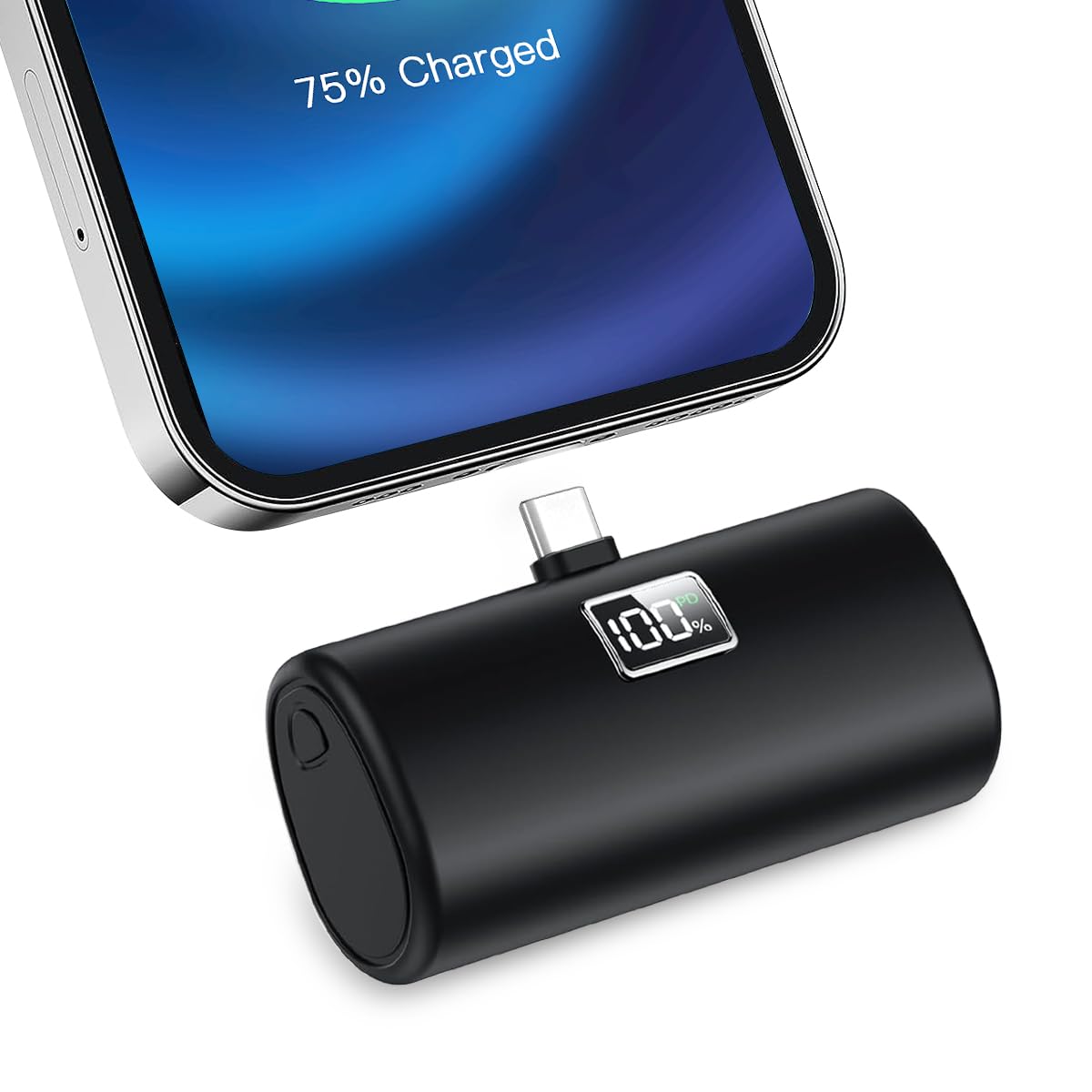 Portable Charger for iPhone 15, [5000mAh] USB-C Power Bank with 20W PD Fast Charging, Mini Portable Battery Phone Charger for iPhone 16/15/15 Plus/15 Pro/15 Pro Max Samsung S22/23 Series,Android-Black