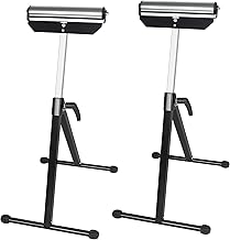 UISEBRT 2 Pezzi Cavalletti a rotelle - Rulliera Supporto 68-107cm Regolabile in altezza - Cavallett pieghevole Portata max 60kg - Rulli di appoggio con piedini antiscivolo