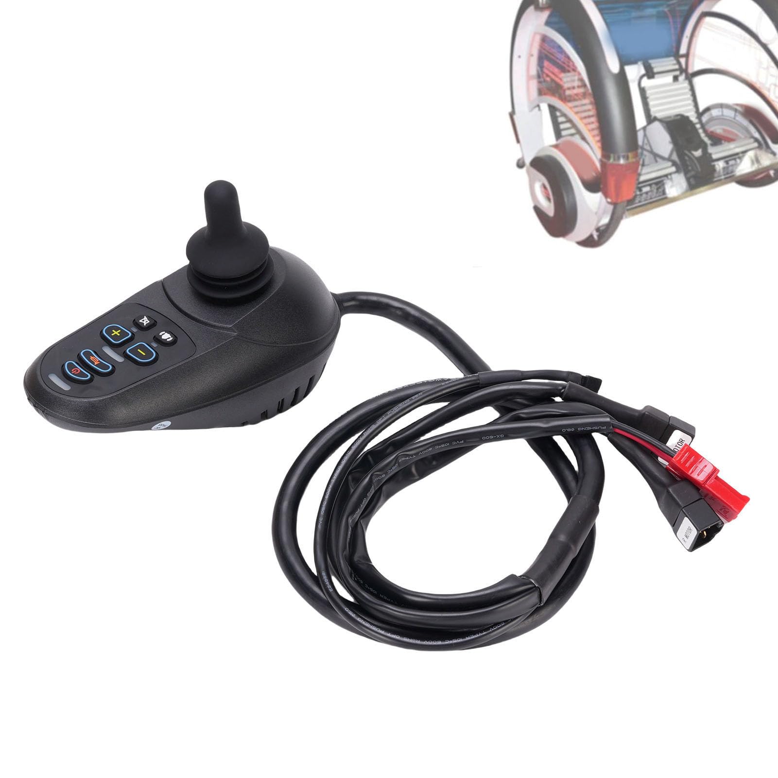 ViaGasaFamido Elektryczny Sterownik Typu Joystick dla Wózka Inwalidzkiego 24 V, Joystick do Hali DC 50 A z obsługą Rampy EABS i Parkowaniem na Zboczach, do Wózków Inwalidzkich i Platform