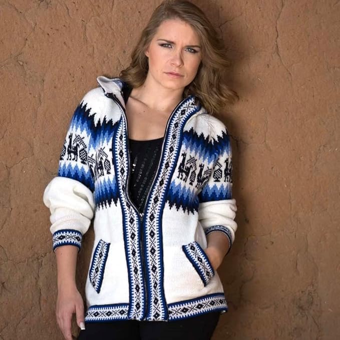 Gamboa Alpaca Cardigan Sweater for Women Hooded Knit Fall Winter Lady Womens Lightweight Sweaters 5