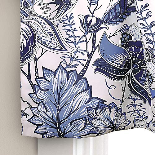 Lush Decor Cynthia Jacobean Floral Print Single Curtain, 18" L Valance, Blue, W 52" x L 18" (1 Panels) - Image 4