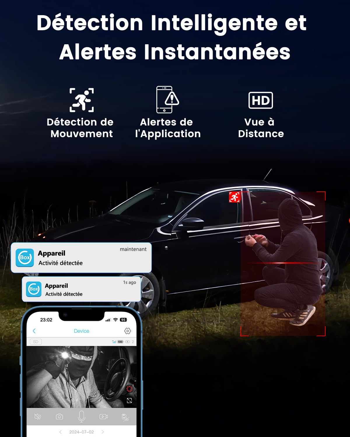 Bextgoo 2K Camera de Surveillance sans Internet, Camera 4G Carte SIM | 5200mAh Batterie, Mini Camera sans WiFi, Vision 160°, Détection AI, 2K Vision Nocturne, pour Camping, Voyages, Voiture