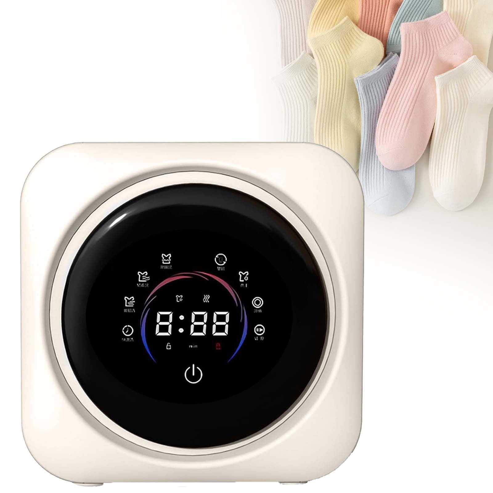 Lavatrice-Asciugatrice Combinata, Lavatrice Portatile per Biancheria Intima, 7 Programmi Di Lavaggio, Asciugatura Ad Aria Calda a 65℃, Riempimento/Scarico Automatico Dell'acqua(Desktop)