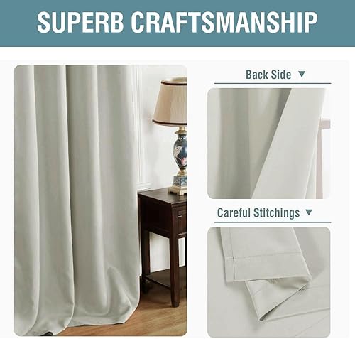 Miniatura 3 de H.VERSAILTEX Cortina blackout con aislamiento térmico y ojales sólidos en la parte superior, ahorro de energía, para sala de estar, 1 panel, 52