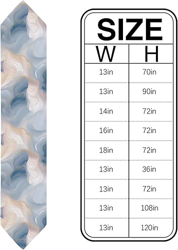 Miniatura 6 de Camino de mesa de lino, 72 pulgadas de largo, textura abstracta de mármol ombré, camino de mesa de arpillera lavable, piedra moderna con línea