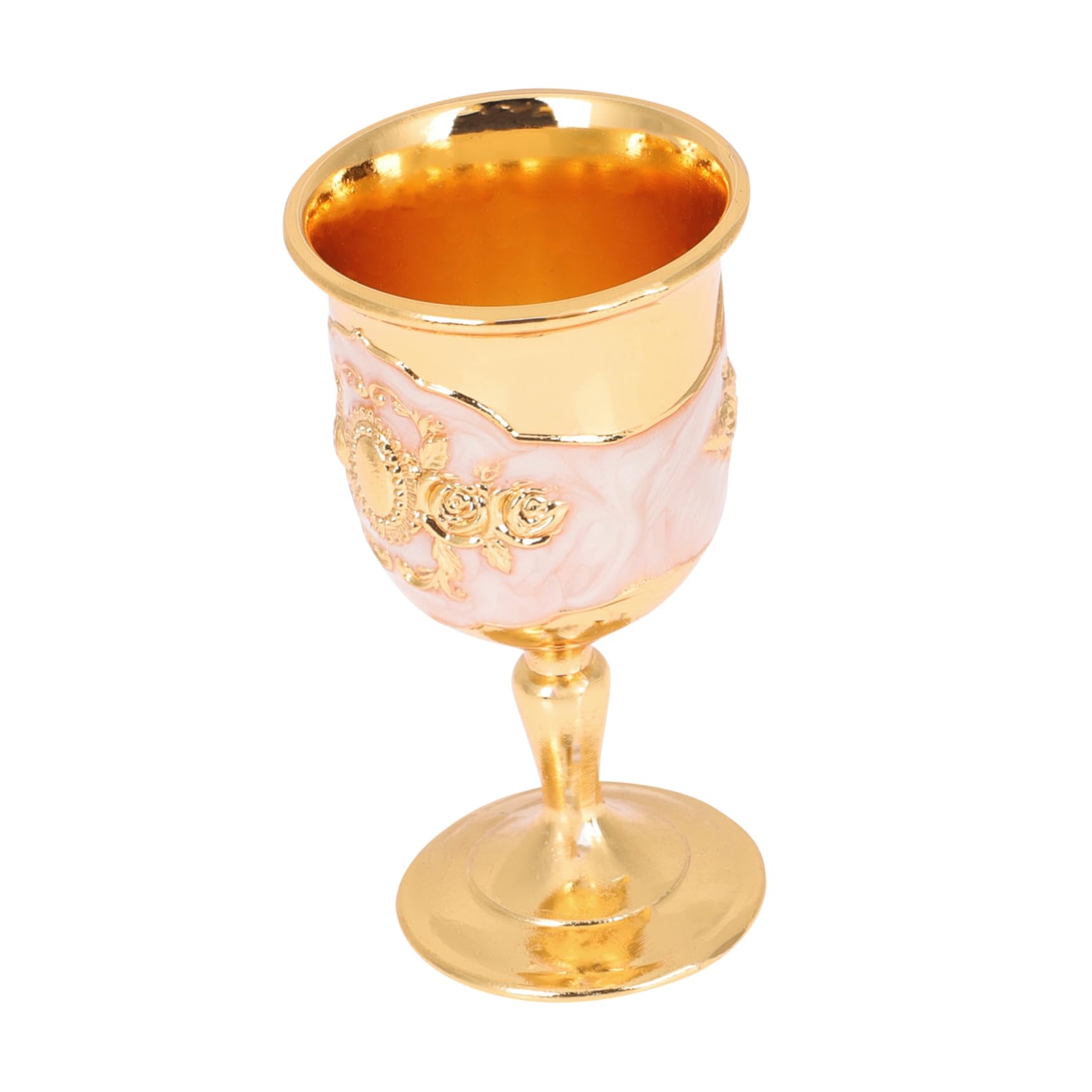 GRIRIW Retro Zinc Alloy Wine Goblet Vintage Embossed Design for Parties Weddings Bars Resistant Drinkware Unique Decorative Cup Finish