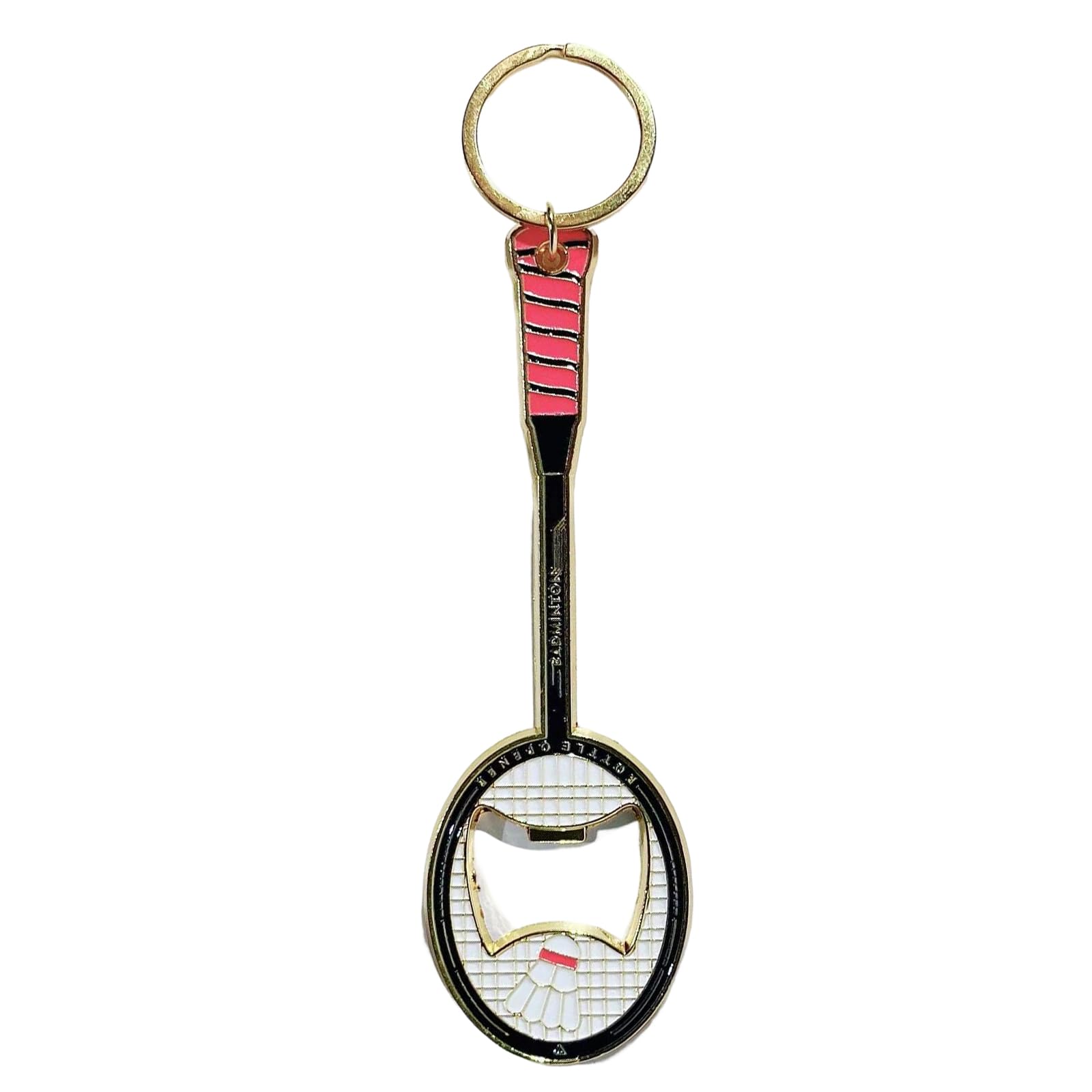 LUCKGONI Metal Bottle Opener Keychain With Unique Badminton Racket Design For Outdoor Sports And Social Gatherings