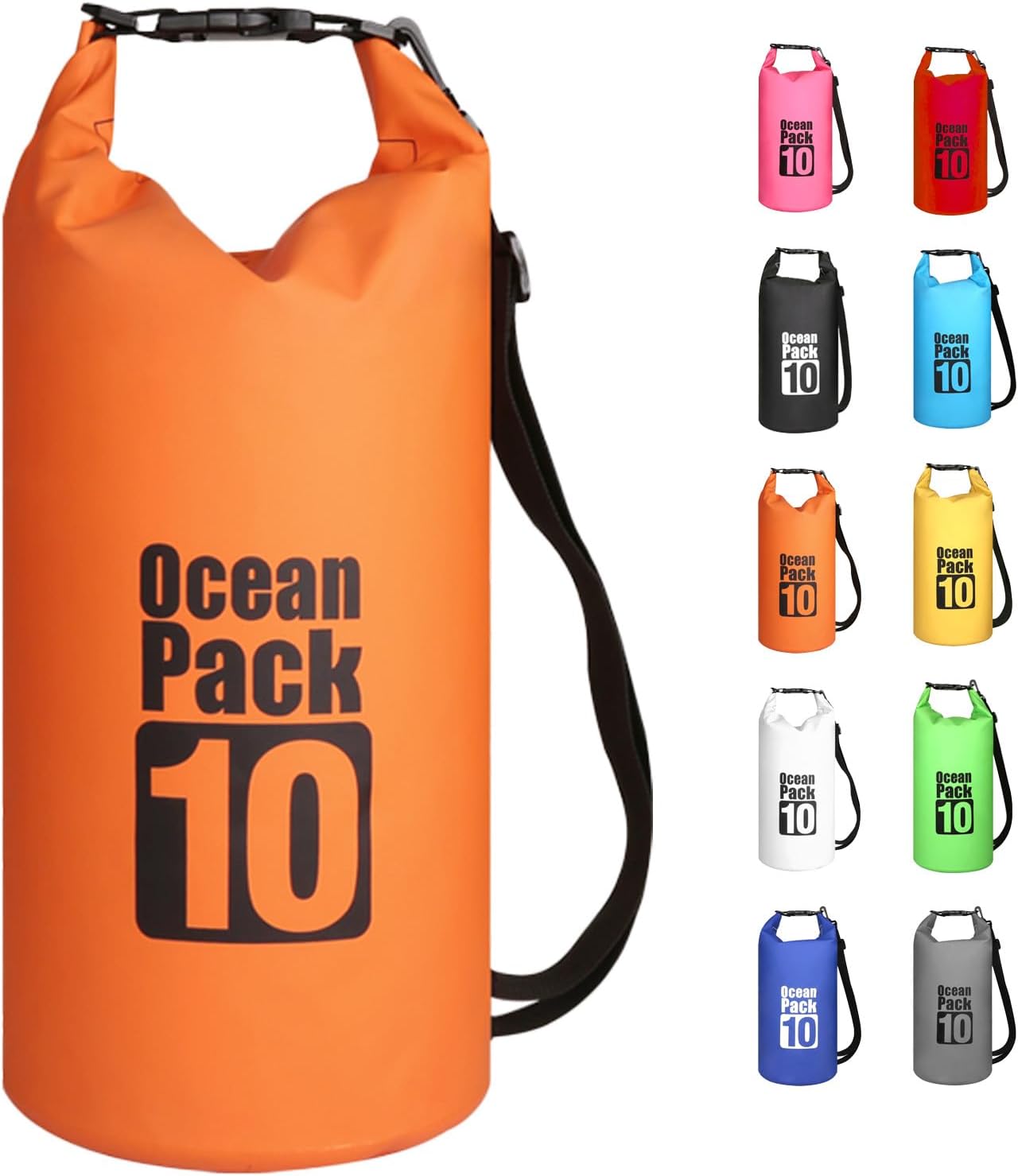 10L vízálló száraz táska narancssárga