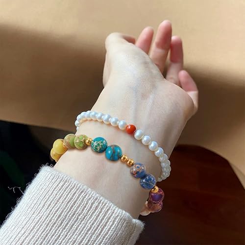 Miniatura 2 de Pandahall - 90 cuentas de jaspe imperial natural de 0.315 pulgadas (0.315 in), cuentas de piedras semipreciosas, 9 colores centrales, cuentas