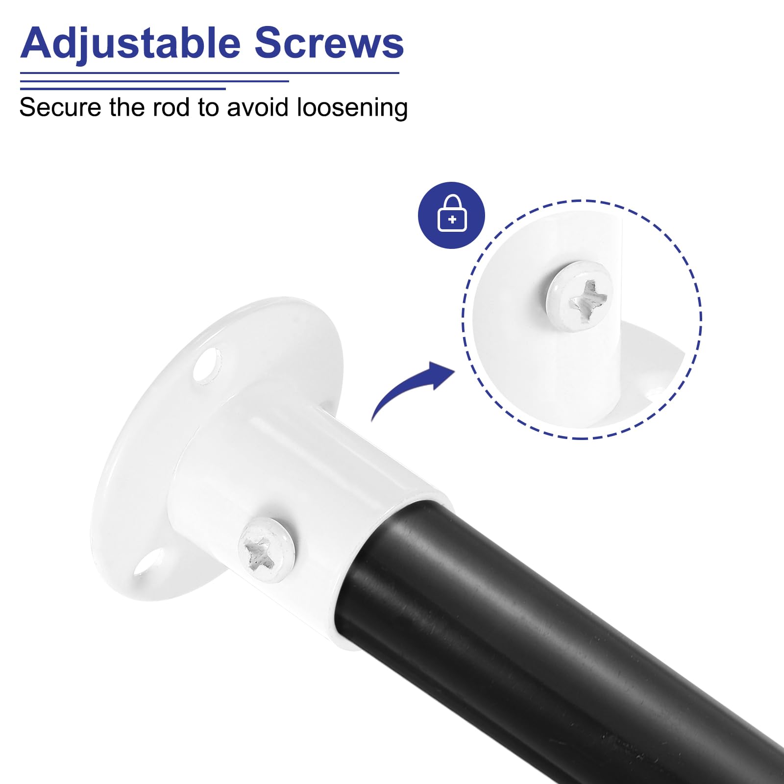 Uxcell 4-Pack Stainless Steel Pole Sockets - 0.98" Rod Holder For Closet, Shower, Curtain Rods - View #10
