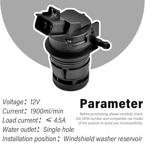 Miniatura 5 de Bomba de lavado de parabrisas, repuesto de bomba de líquido para lavadora de un solo orificio, OEM #85330-60190, bomba de limpiaparabrisas perfecta