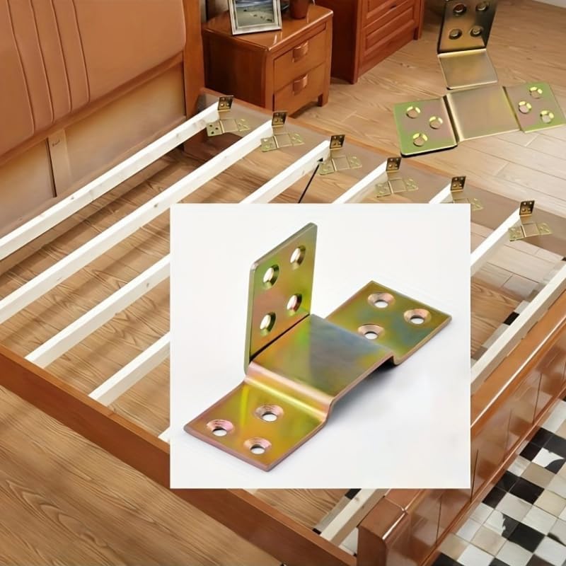 5Pcs Heavy Duty Iron Bed Frame Brackets Easy-to-Assemble Bracket Connectors for Heavy-Duty Wood Frames - Furniture Hardware DIY Furniture Reinforcement