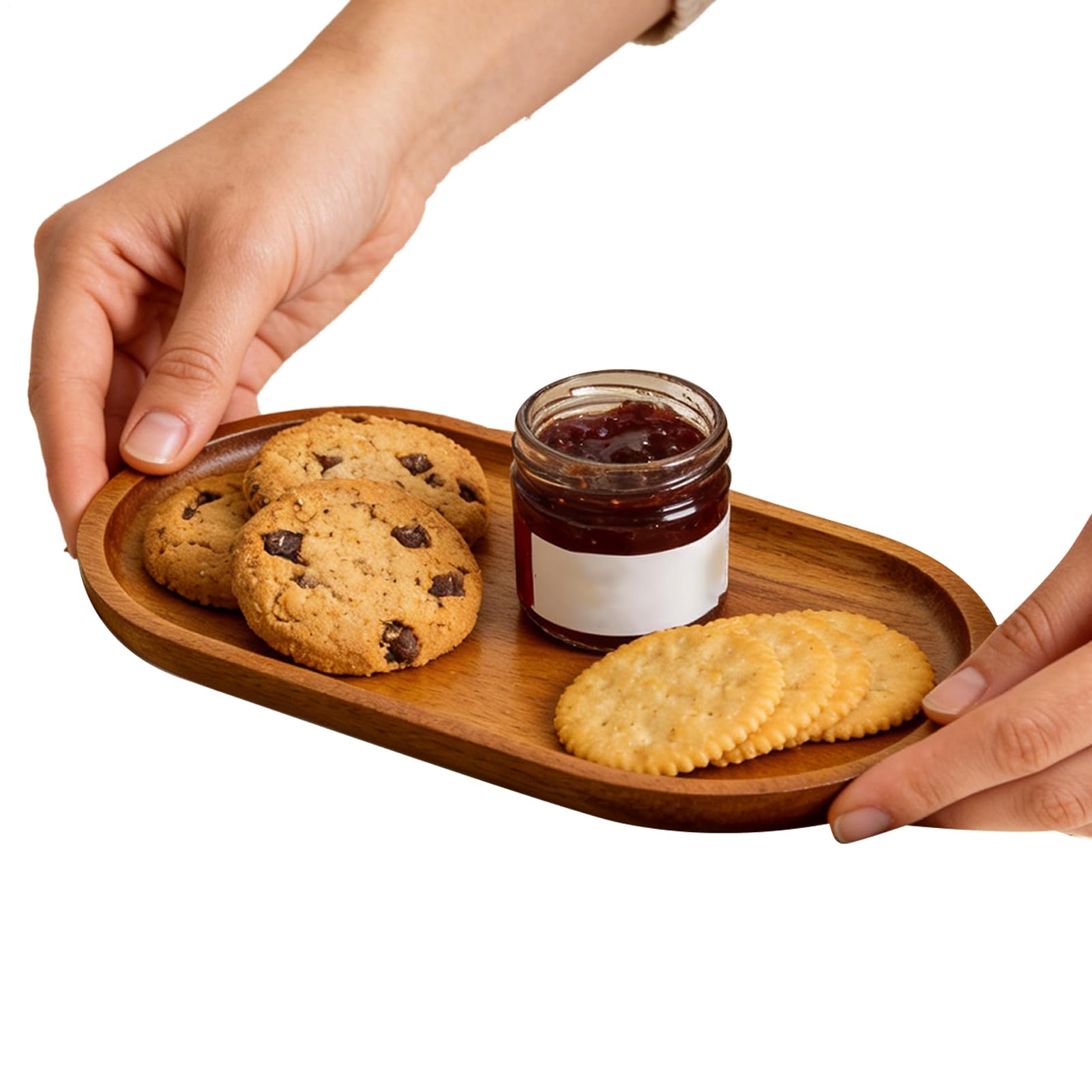 Plat multi-usages en bois pour gâteau et service de table sans miettes