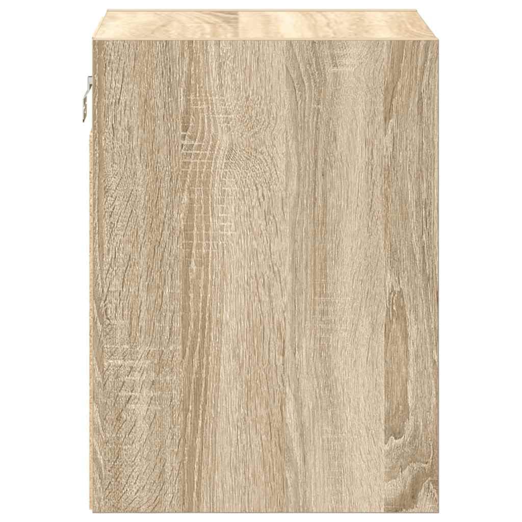 2er Set Garagen-Wandschränke in Sonoma-Eiche, Hängeschrank für Werkzeug & Zubehör, Werkstattschrank aus Holzwerkstoff, 30x30x41 cm, Wandmontage für Werkstatt, Keller & Büro