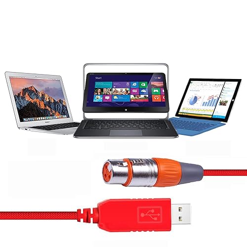 Adaptador USB a DMX RS485 Convertidor 3PIN XLR hembra DMX512 Freestyler Software Control PC Cable de atenuación con chip FT232RL compatible con 5.9