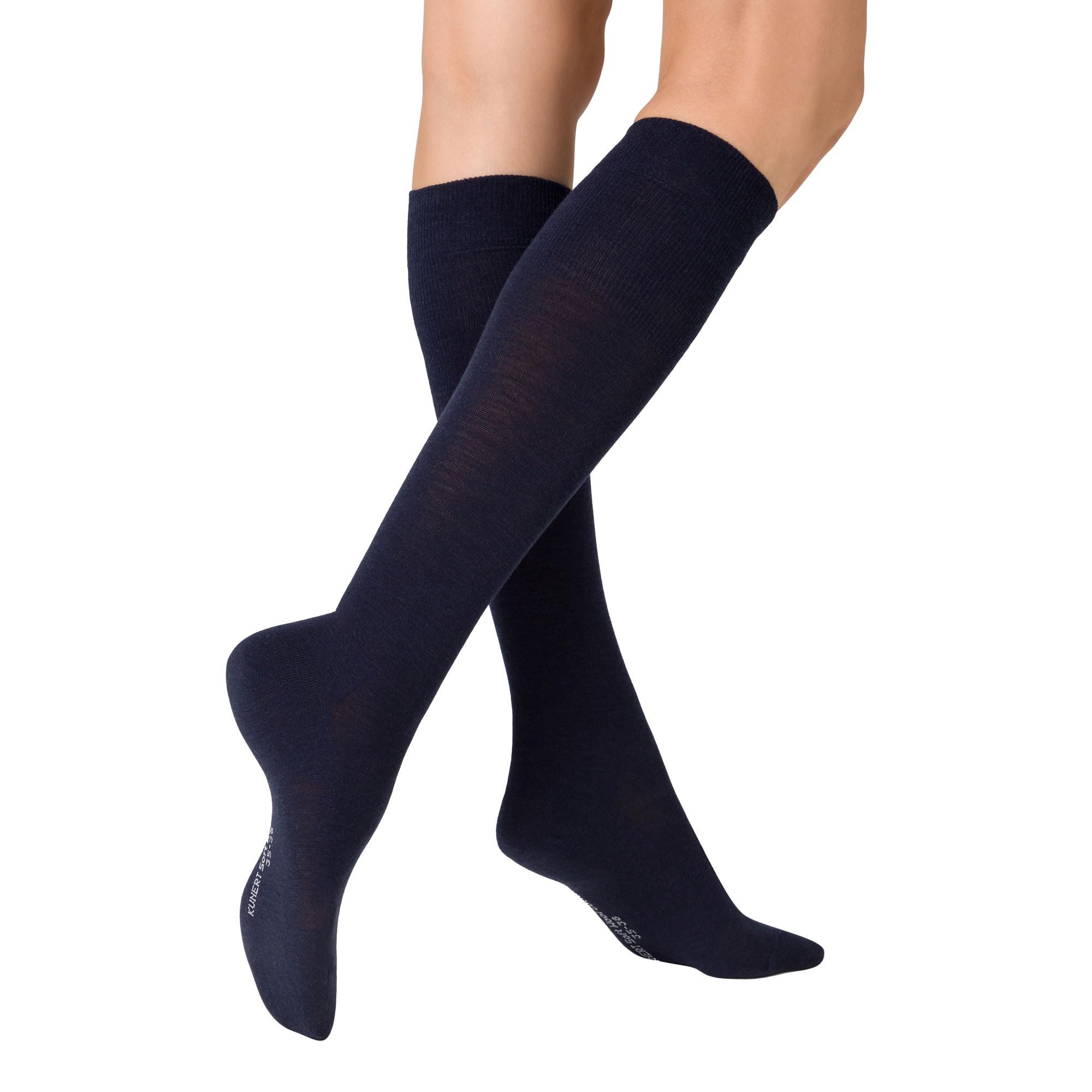KUNERT Women's Knee Socks Soft Wool Cotton Soft, Marine 0360, 39-42