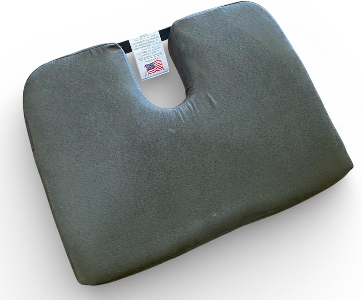 Tush Cush Seat Cushion (Charcoal, Car 13x16 Standard Foam Denisty)