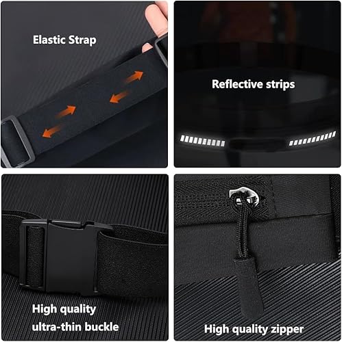 Miniatura 4 de Entchin Cinturón delgado para correr, riñonera para mujeres y hombres, soportes elásticos para teléfono, bolsa de cinturón de dinero para yoga y