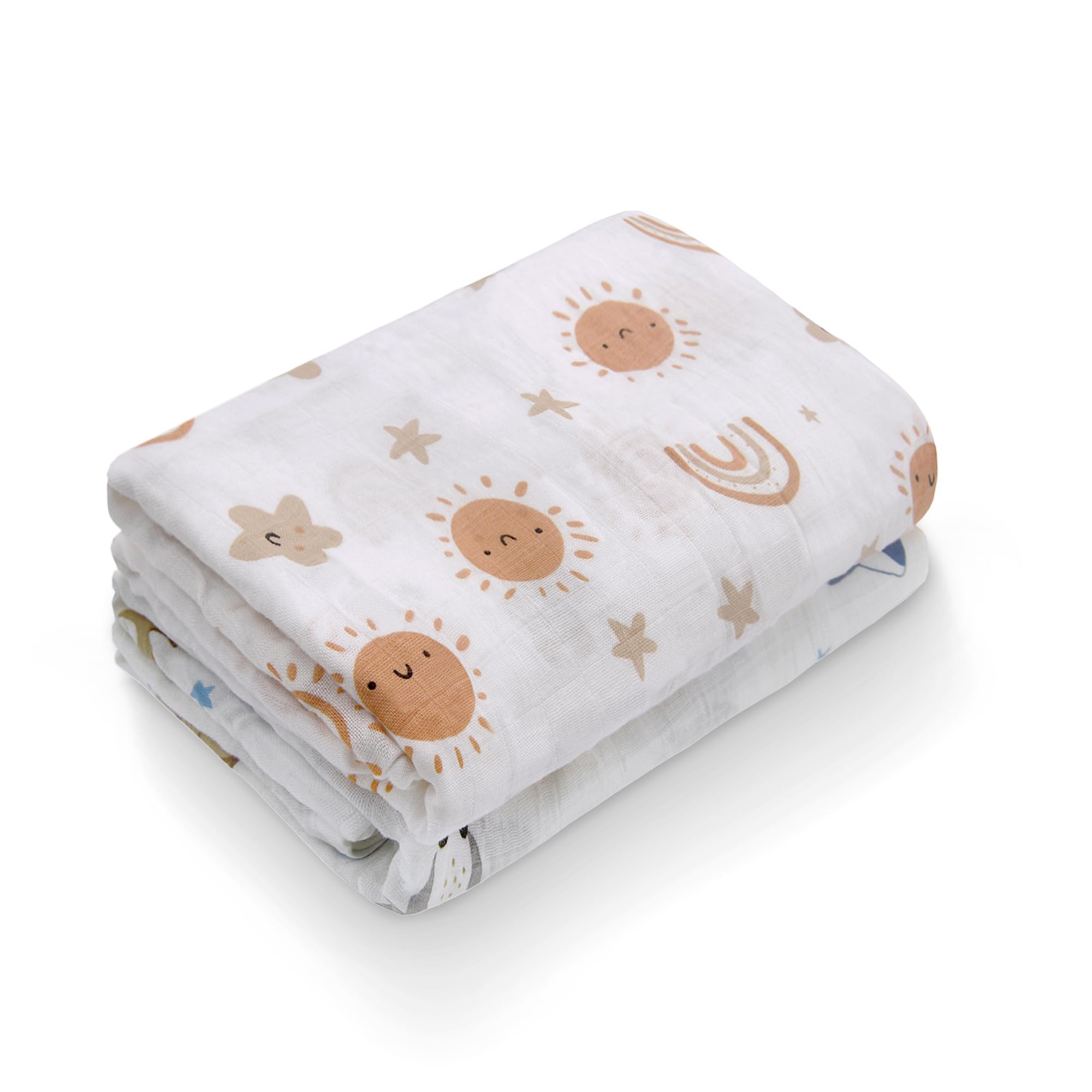 Miracle Baby Baby Blankets for Newborn,Large Bamboo Cotton Cloths for Baby Boy or Girl Blanket 120x120cm, Baby Swaddle Wrap Receiving Blankets,Muslin Swaddle,infant Shower Gifts Set- 47"x 47",2 Pack