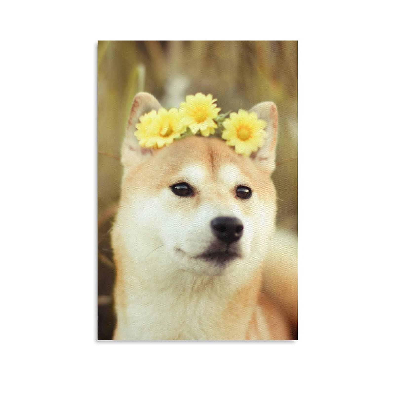 SDMFUNS Shiba Inu Dog Shorthair Erect Ears Capuchin (1) Canvas Poster Bedroom Decor Sports Landscape Office Room Decor Gift 8x12inchs(20x30cm)