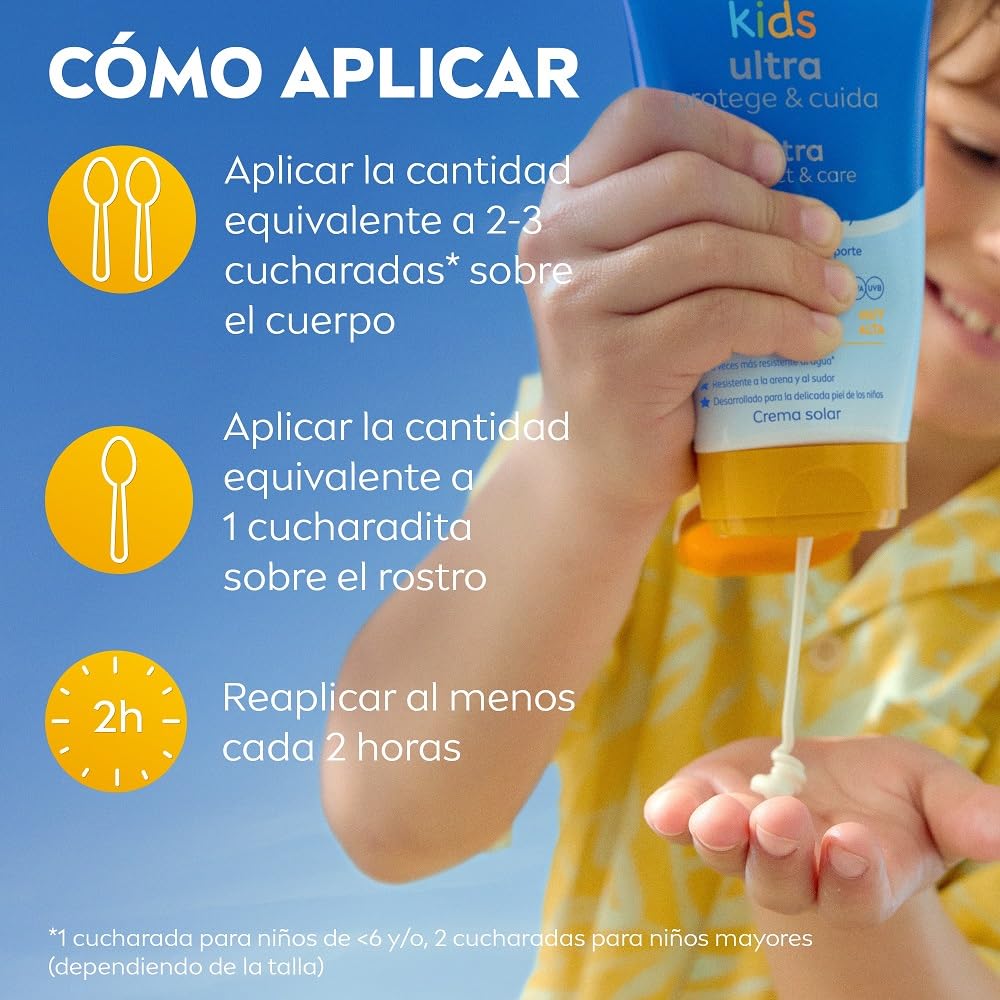 NIVEA SUN Kids Ultra Protege & Cuida FP50+ Crema solar para niños a partir de 3 años (150 ml), protector solar resistente al agua, crema hidratante con protección solar UVA & UBV