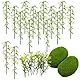 Woohome 30 Stück Modell Bambusbäume Modellbau Bamboo Bäume und Künstliche Moosfelsen Dekorative, Moossteine Grüne Moosbälle für Blumenarrangements, Feengärten
