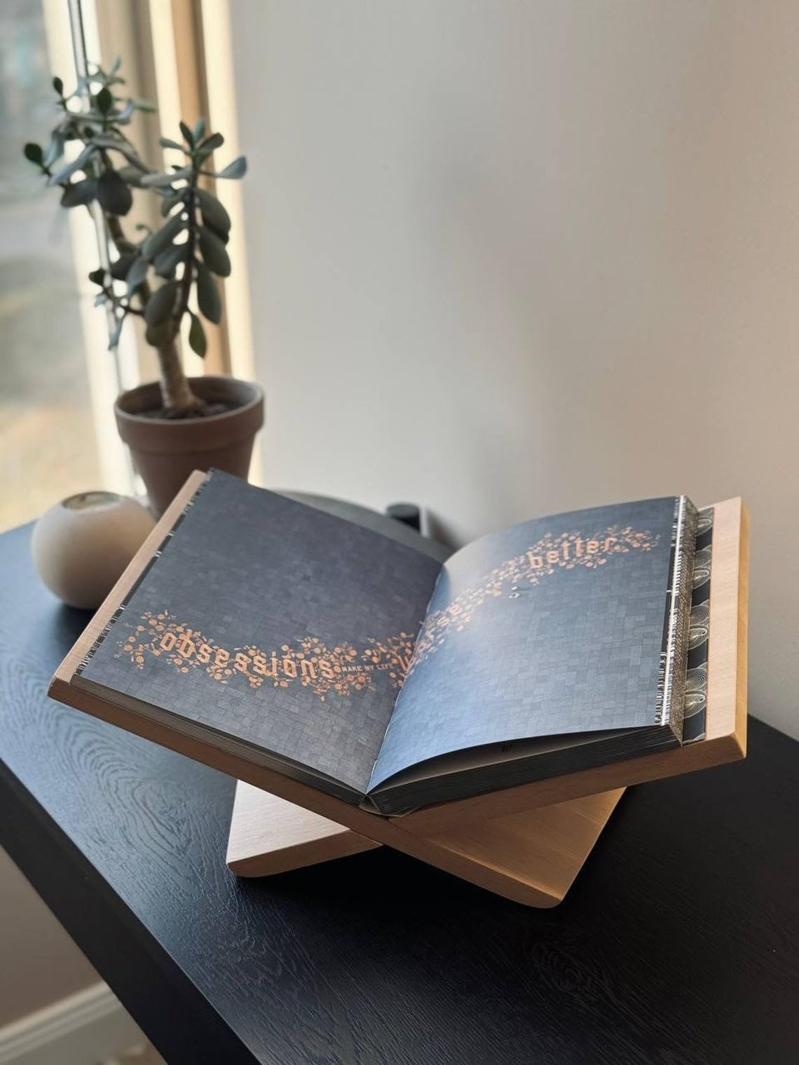 Leggio aperto per libri in legno, personalizzabile, supporto per libri di cucina, decorazione eclettica per la casa, idea regalo per gli amanti dei libri, regalo per la festa della mamma