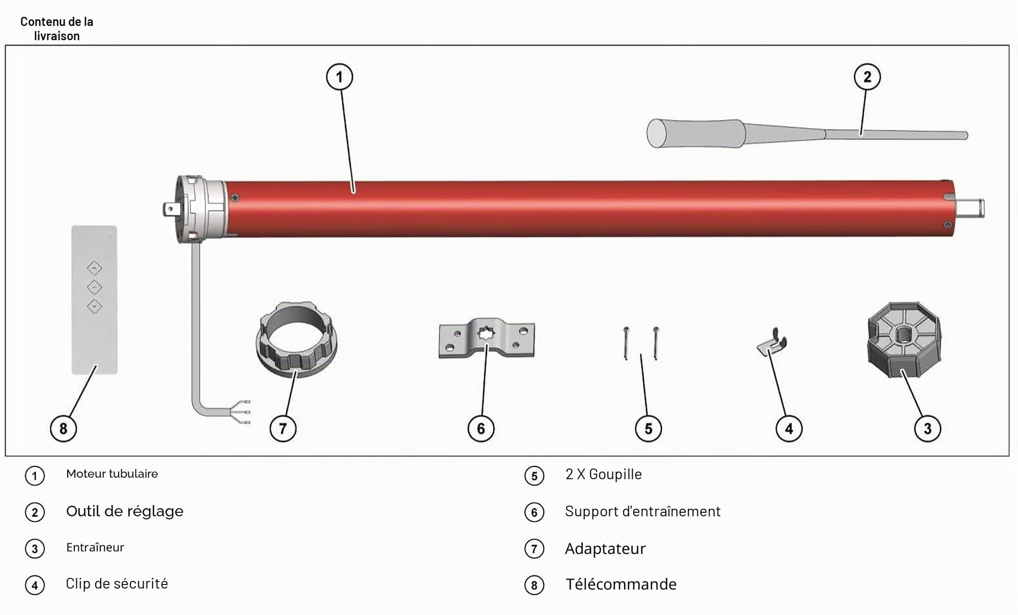 superrollo Moteur de volet roulant sans fil RM10MSB (SW40, 10 Nm) avec télécommande, moteur tubulaire avec commande radio, jusqu'à 3,5 m² de surface de volet roulant (volet roulant max. 20 kg), kit