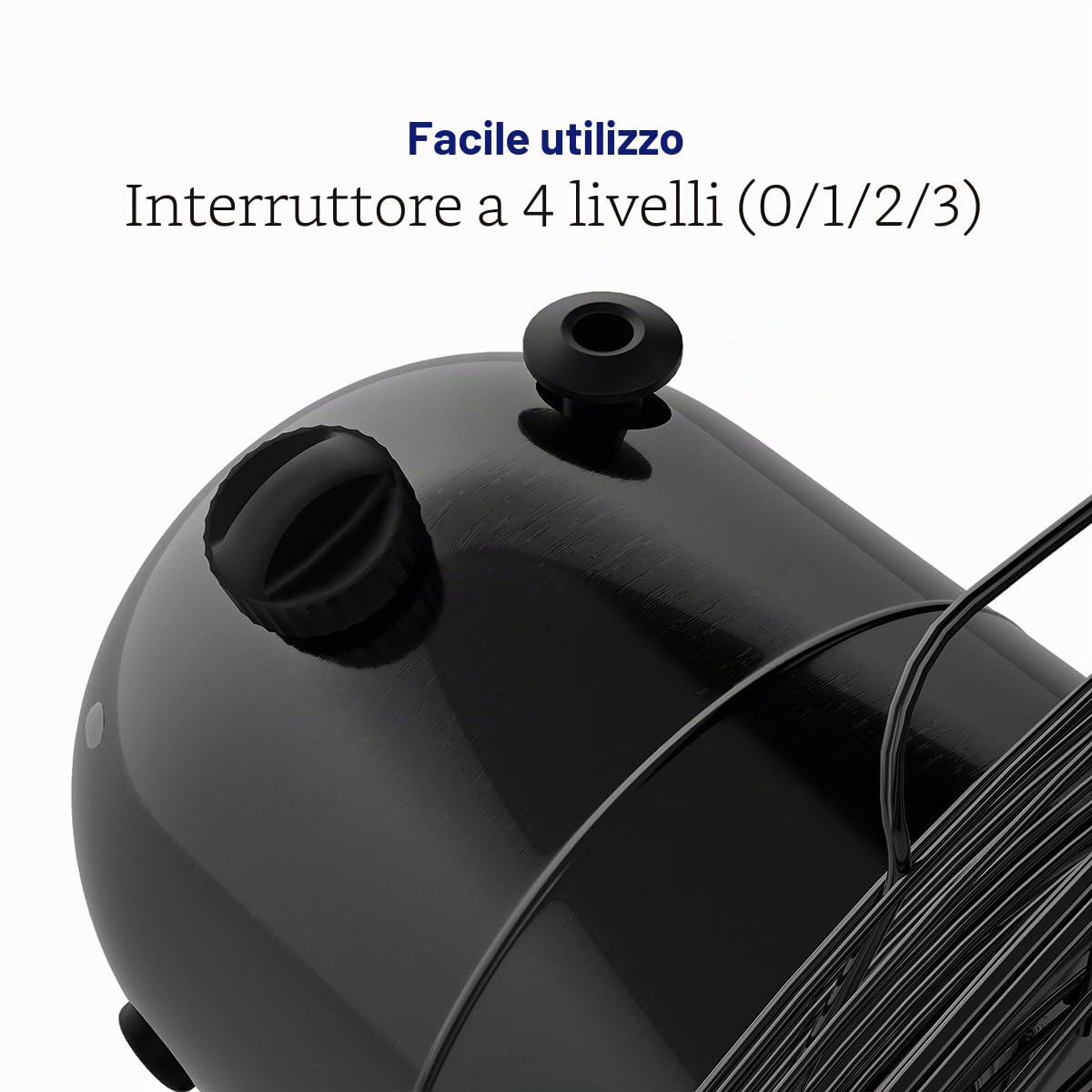 Ventilatore da tavolo di design in acciaio inossidabile 30 cm Proficare PC-VL3063M-Nero