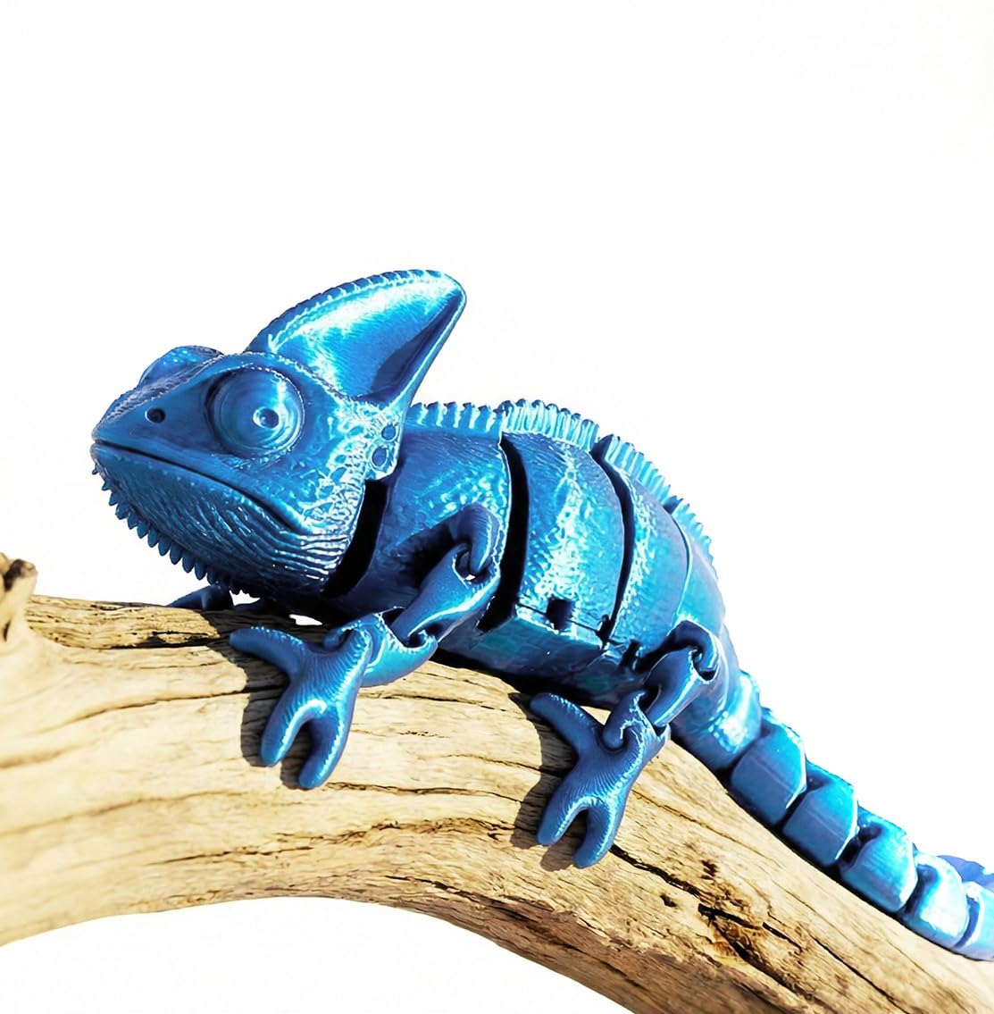 3D Printed Lizard Chameleon Toy - 20cm 3D Printed Animals for Collectors & Desk Decor (Sky blue,S)